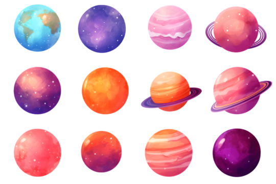 planets Set. generative ai.