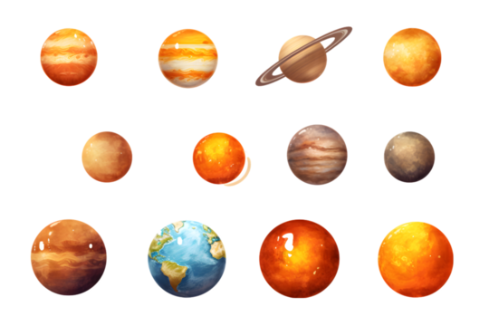 planets Set. generative ai.