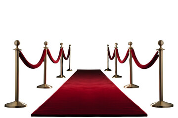 red carpet isolated on white background. generative ai.