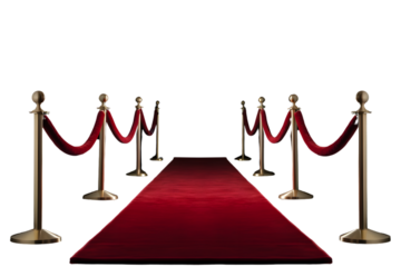 red carpet isolated on white background. generative ai.