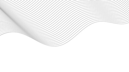 Abstract black and white wave lines on transparent background. Technology, data science, geometric border pattern. Isolated on white background. Vector illustration	