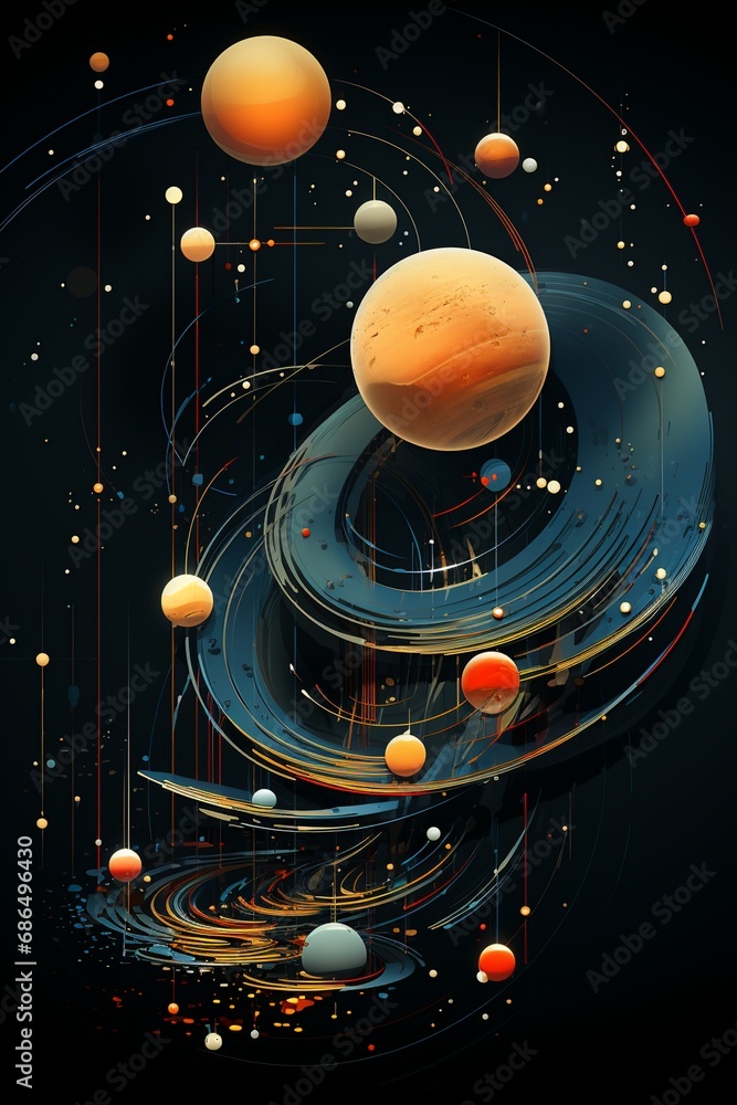 Poster solar system and space objects.