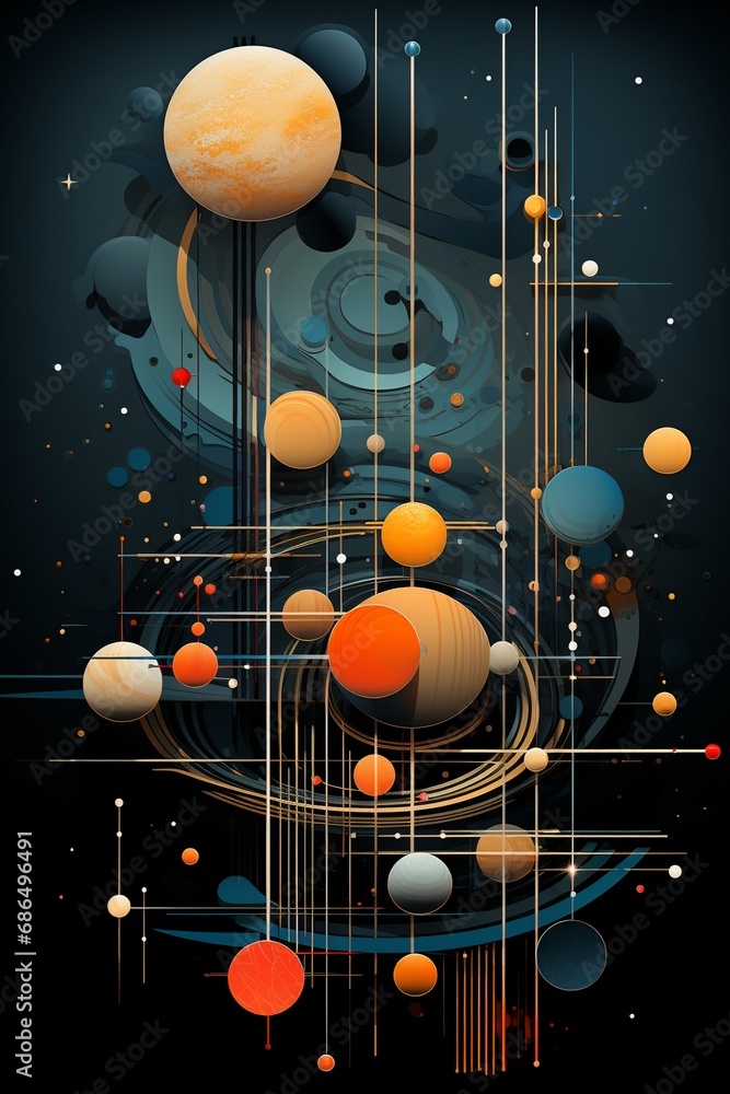 Poster solar system and space objects.