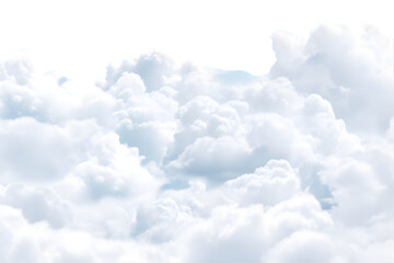 Soft cloudscape ozone realistic cutout. generative ai.