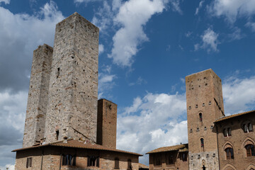 Naklejka premium Tower houses of San Gimignano, Italy