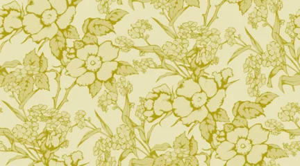 Stof per meter Abstract floral seamless pattern. In style rococo. Vector illustration. Suitable for fabric, wrapping paper and the like. © Helen Trupak