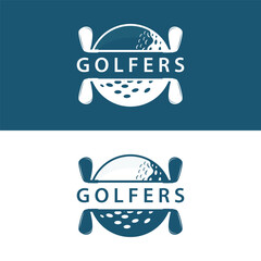 Golf Logo Vector Sport Golf Tournament Champion Club Design Stick And Ball, Template Illustration