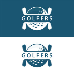 Fototapeta premium Golf Logo Vector Sport Golf Tournament Champion Club Design Stick And Ball, Template Illustration