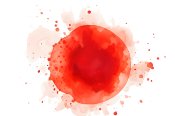 Watercolor red spot isolated on a white transparent background. generative ai.