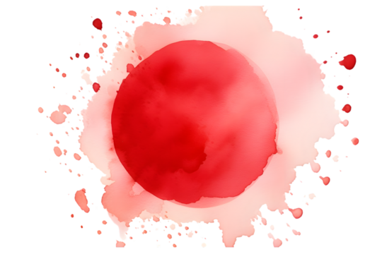 Watercolor red spot isolated on a white transparent background. generative ai. - Powered by Adobe