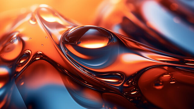 Glossy liquid surface with a soft focus for background 16-9 ratio
