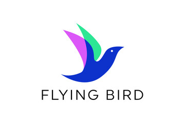 Color bird logo design
