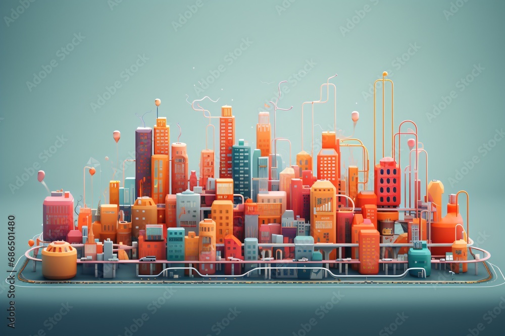 Canvas Prints Poster design for smart city