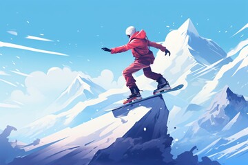 Graphic poster for skiing