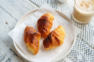 Breakfast croissants and fresh coffee