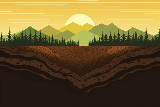 Illustration for aforestation and planting trees