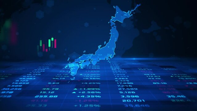 Japan stock market and economic business growth