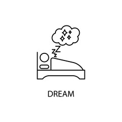 dream concept line icon. Simple element illustration. dream concept outline symbol design.