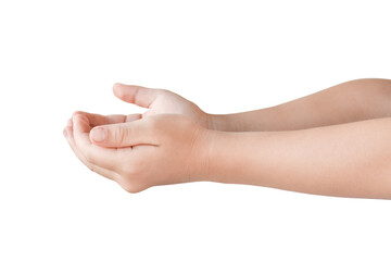 Child hand hope isolated on transparent background. PNG File