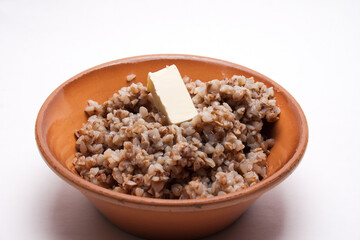 buckwheat porridge with butter, healthy food