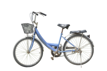 Old retro style bicycle isolated on transparent background
