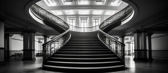 Black and white style stairs in the building