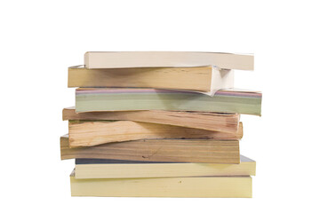 Stack of Old books isolated on transparent background. PNG File