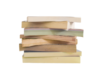 Stack of Old books isolated on transparent background. PNG File