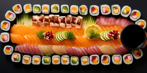 sushi rolls set concept