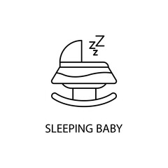 Sleeping baby concept line icon. Simple element illustration. Sleeping baby concept outline symbol design.
