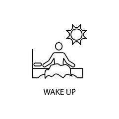 wake up concept line icon. Simple element illustration. wake up concept outline symbol design.
