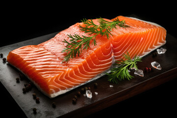 fresh salmon, ultra close up