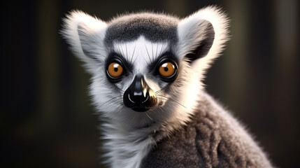 The ring tailed lemur Lemur catta. Lemur catta is a large strepsirrhine primate. generative ai - obrazy, fototapety, plakaty