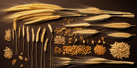wheat concept set flat - Powered by Adobe