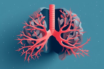 Illustration of human lungs for respiratory disease and illness