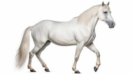 Obraz na płótnie Canvas White horse body white background. generative ai