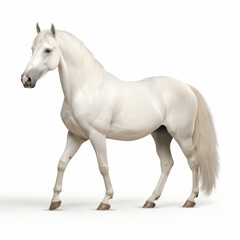 Obraz na płótnie Canvas White horse body white background. generative ai