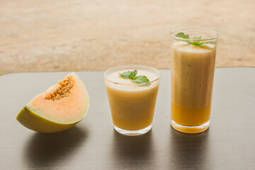 Golden melon blended with a healthy drinking concept