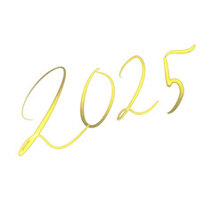 Glittery hand lettering of the word 2025
