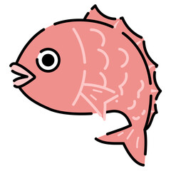跳ねる鯛のシンプルなイラスト2
