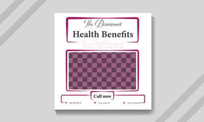 Vector Editable square medical web banner design template. Suitable for social media post, story and web ads. 