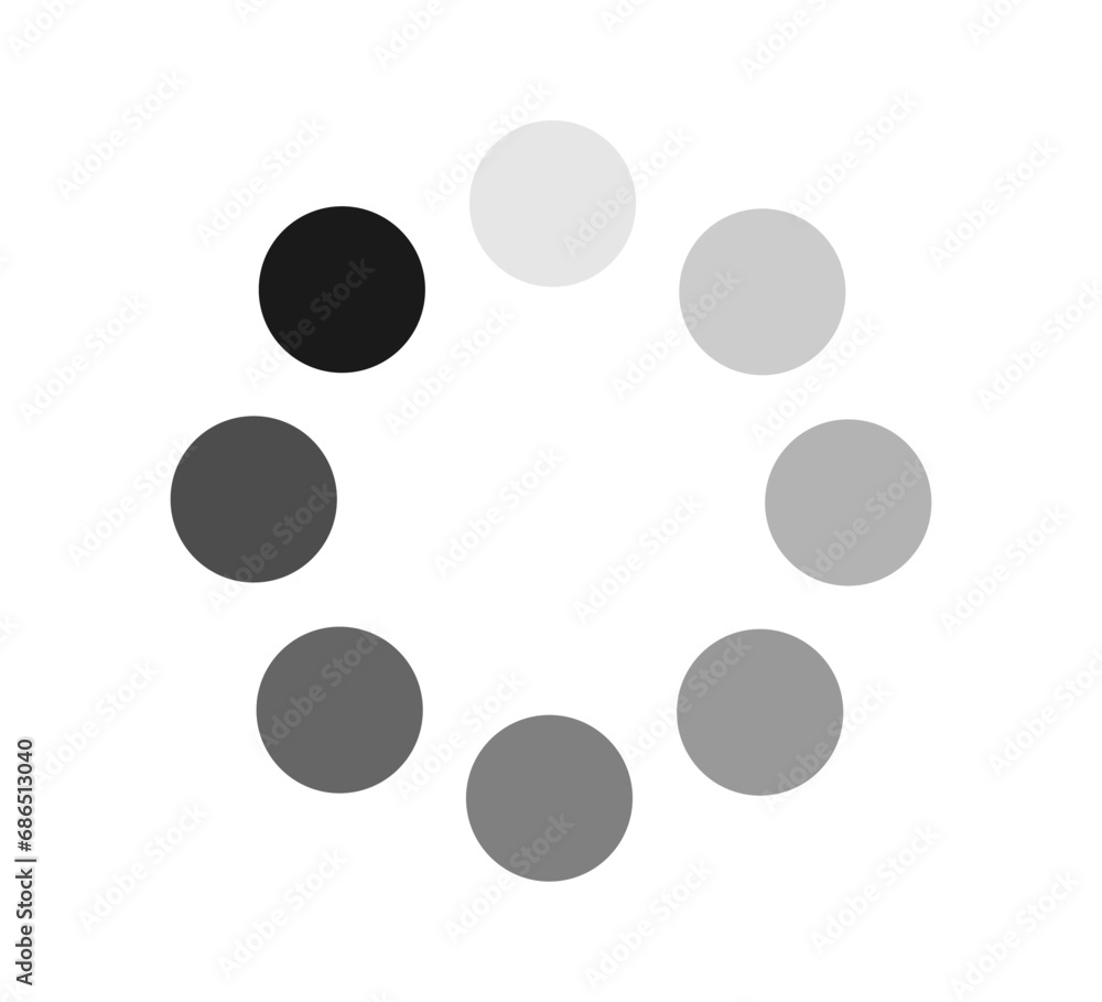 Poster dotted gradient circle. load icon. throbber symbol. halftone effect circular dotted frame. progress 