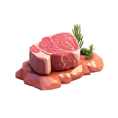 3D clay icon of A Steak