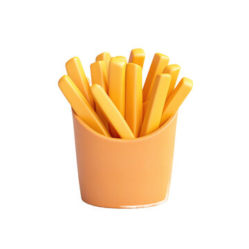 3D clay icon of A French fries