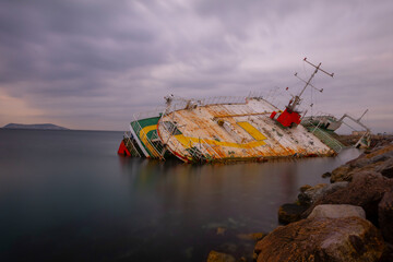 An old ship washed ashore