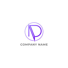 ILLUSTRATION LETTER ND GEOMETRIC LOGO ICON GRADIENT COLOR TEMPLATE SIMPLE MINIMALIST ELEMENT DESIGN SIMPLE VECTOR GOOD FOR APPS, BRAND 