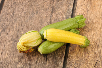 Raw baby organic zucchini heap
