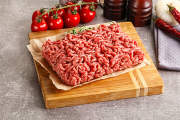 Raw minced beef uncooked meat