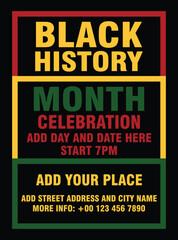 Black history month celebration  flyer poster or social media post design