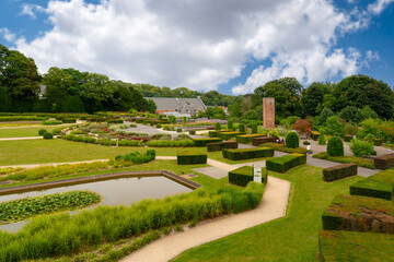 Public garden called "les jardins du fleuriste" or Stuyvenberg near Laeken park in Brussels, Belgium
